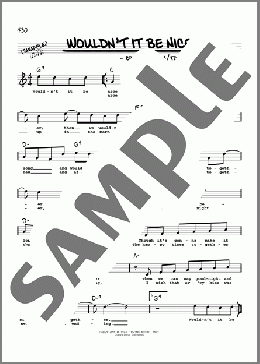 Wouldn't It Be Nice(The Beach Boys) 楽譜 その他 ダウンロード