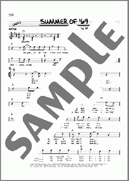 Summer Of '69(Bryan Adams) 楽譜 その他 ダウンロード