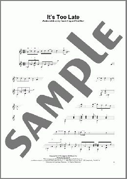 It's Too Late(Carole King) 楽譜 ギター（その他） ダウンロード