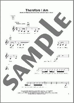 Therefore I Am(Billie Eilish) 楽譜 ウクレレ（弾き語り） ダウンロード
