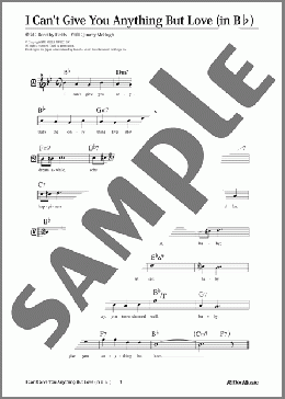 I Can't Give You Anything But Love (移調バージョン in B♭)(Jimmy McHugh) 楽譜 メロディ 中級 ダウンロード