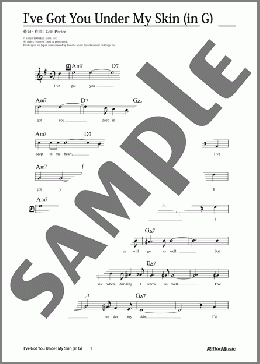 I've Got You Under My Skin (移調バージョン in G)(Cole Porter) 楽譜 メロディ 中級 ダウンロード