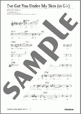 I've Got You Under My Skin (移調バージョン in G♭)(Cole Porter) 楽譜 メロディ 中級 ダウンロード