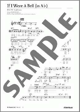 If I Were A Bell (移調バージョン in A♭)(Frank Loesser) 楽譜 メロディ 中級 ダウンロード