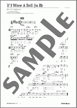 If I Were A Bell (移調バージョン in B)(Frank Loesser) 楽譜 メロディ 中級 ダウンロード