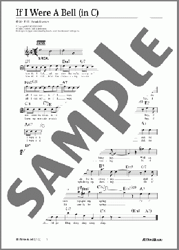 If I Were A Bell (移調バージョン in C)(Frank Loesser) 楽譜 メロディ 中級 ダウンロード