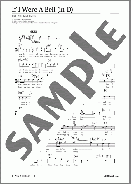 If I Were A Bell (移調バージョン in D)(Frank Loesser) 楽譜 メロディ 中級 ダウンロード