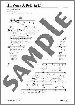 If I Were A Bell (移調バージョン in E)(Frank Loesser) 楽譜 メロディ 中級 ダウンロード