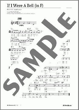 If I Were A Bell (in F / 原曲キー)(Frank Loesser) 楽譜 メロディ 中級 ダウンロード