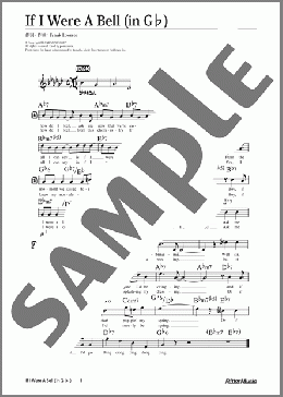 If I Were A Bell (移調バージョン in G♭)(Frank Loesser) 楽譜 メロディ 中級 ダウンロード
