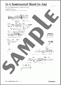 In A Sentimental Mood (移調バージョン in Am)(Duke Ellington) 楽譜 メロディ 中級 ダウンロード