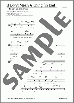 It Don't Mean A Thing ～If it ain't Got That Swing (移調バージョン in Em)(Duke Ellington) 楽譜 メロディ 中級 ダウンロード