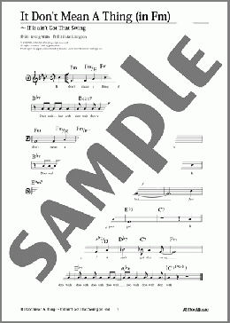 It Don't Mean A Thing ～If it ain't Got That Swing (移調バージョン in Fm)(Duke Ellington) 楽譜 メロディ 中級 ダウンロード