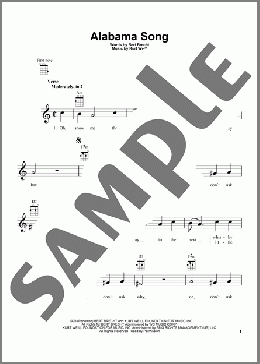 Alabama Song(The Doors) 楽譜 ウクレレ（弾き語り） ダウンロード