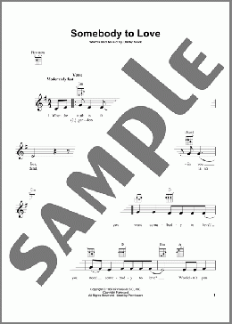 Somebody To Love(Jefferson Airplane) 楽譜 ウクレレ（弾き語り） ダウンロード