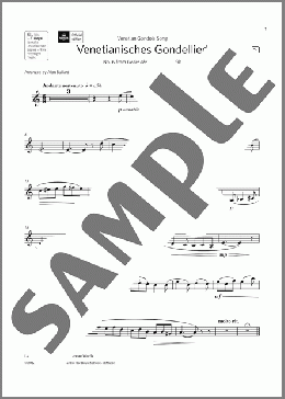 Venetianisches Gondellied (Grade 3 List B3 from the ABRSM Clarinet syllabus from 2022)(Felix Mendelssohn) 楽譜 クラリネット ダウンロード