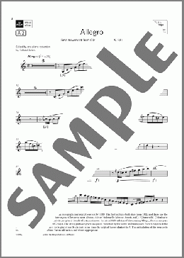 Allegro (from Clarinet Quintet, K.581) (Grade 7 List A2 from the ABRSM Clarinet syllabus from 2022)(Wolfgang Amadeus Mozart) 楽譜 クラリネット ダウンロード