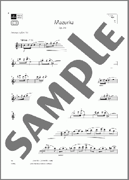 Mazurka, Op. 7 No. 1  (Grade 5 List C3 from the ABRSM Flute syllabus from 2022)(Fryderyk Chopin) 楽譜 フルート ダウンロード