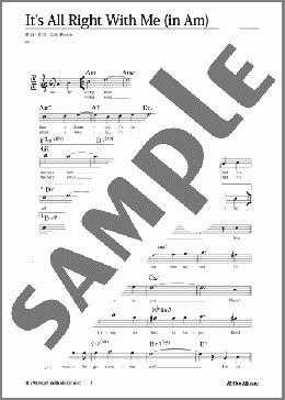 It's All Right With Me (移調バージョン in Am)(Cole Porter) 楽譜 メロディ 中級 ダウンロード