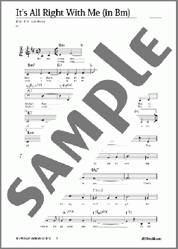It's All Right With Me (移調バージョン in Bm)(Cole Porter) 楽譜 メロディ 中級 ダウンロード