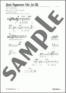 Just Squeeze Me (移調バージョン in B)(Duke Ellington) 楽譜 メロディ 中級 ダウンロード
