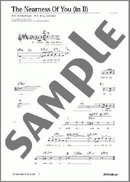 The Nearness Of You (移調バージョン in B)(Horgy Carmichael) 楽譜 メロディ 中級 ダウンロード