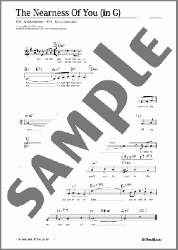 The Nearness Of You (移調バージョン in G)(Horgy Carmichael) 楽譜 メロディ 中級 ダウンロード
