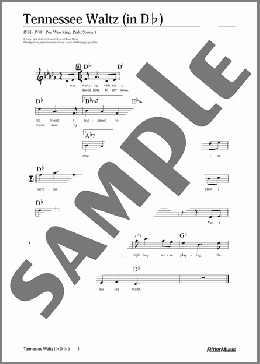 Tennessee Waltz (移調バージョン in D♭)(Pee Wee King/Redd Stewart) 楽譜 メロディ 中級 ダウンロード
