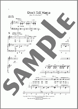 Don't Tell Mama (from Cabaret)(Fred Ebb/John Kander) 楽譜 ピアノ & ボーカル ダウンロード