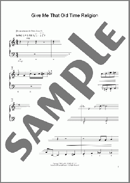 Give Me That Old Time Religion (arr. Artina McCain)(Traditional) 楽譜 ピアノ（ソロ） ダウンロード