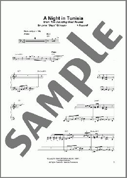 A Night In Tunisia(Bud Powell/Dizzy Gillespie) 楽譜 ピアノ（ソロ） ダウンロード