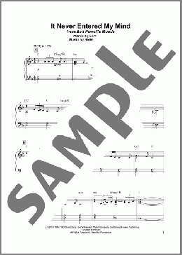 It Never Entered My Mind(Bud Powell) 楽譜 ピアノ（ソロ） ダウンロード