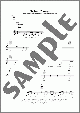 Solar Power(Lorde) 楽譜 ウクレレ（弾き語り） ダウンロード