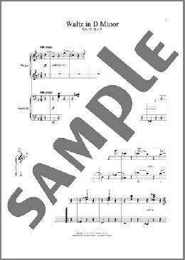 Waltz In D Minor, Op. 39, No. 9(Johannes Brahms) 楽譜 ピアノ（連弾） ダウンロード