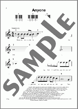 Anyone(Justin Bieber) 楽譜 ピアノ（ソロ） ダウンロード
