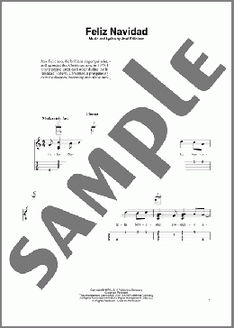 Feliz Navidad (arr. Fred Sokolow)(Jose Feliciano) 楽譜 ウクレレ（ソロ） ダウンロード