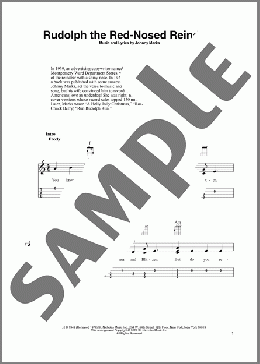 Rudolph The Red-Nosed Reindeer (arr. Fred Sokolow)(Johnny Marks) 楽譜 ウクレレ（ソロ） ダウンロード