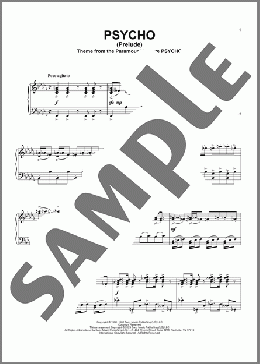 Psycho (Prelude)(Bernard Herrmann) 楽譜 ピアノ（ソロ） ダウンロード