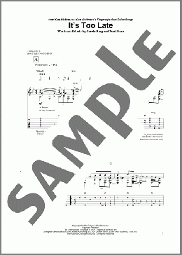 It's Too Late (arr. Kent Nishimura)(Carole King) 楽譜 ギター（その他） ダウンロード