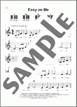 Easy On Me(Adele) 楽譜 ピアノ（ソロ） ダウンロード