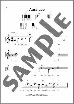 Aura Lee(W.W. Fosdick/George R. Poulton) 楽譜 ピアノ（ソロ） ダウンロード