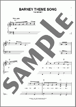 Barney Theme Song (from Barney)(Philip A. Parker/Stephen Bates Baltes) 楽譜 ピアノ（ソロ） ダウンロード