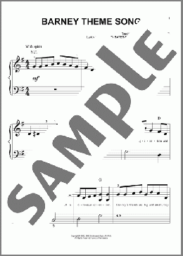 Barney Theme Song (from Barney)(Philip A. Parker/Stephen Bates Baltes) 楽譜 ピアノ（ソロ） ダウンロード