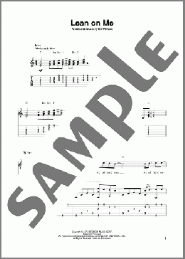 Lean On Me(Bill Withers) 楽譜 ギター（その他） ダウンロード