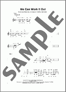 We Can Work It Out(The Beatles) 楽譜 ハーモニカ ダウンロード