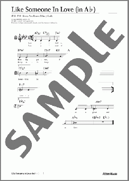 Like Someone In Love (移調バージョン in A♭)(Jimmy Van Heusen/Johnny Burke) 楽譜 メロディ 中級 ダウンロード
