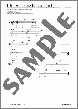 Like Someone In Love (移調バージョン in G)(Jimmy Van Heusen/Johnny Burke) 楽譜 メロディ 中級 ダウンロード