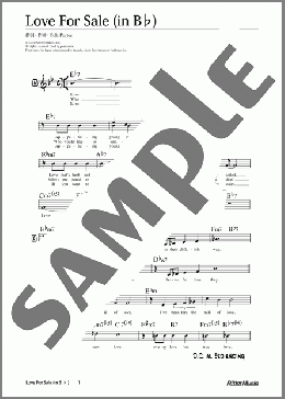 Love For Sale (in B♭ / 原曲キー)(Cole Porter) 楽譜 メロディ 中級 ダウンロード