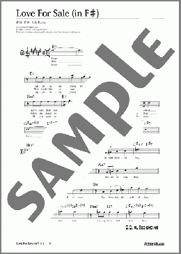 Love For Sale (移調バージョン in F♯)(Cole Porter) 楽譜 メロディ 中級 ダウンロード