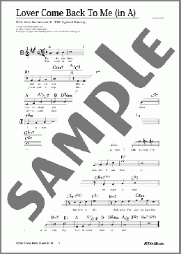 Lover Come Back To Me (移調バージョン in A)(Sigmund Romberg) 楽譜 メロディ 中級 ダウンロード